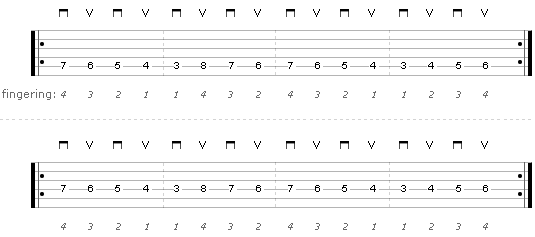 alternate picking exercise #2 - guitar tab
