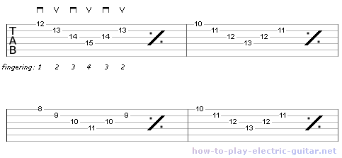 guitar exercise for switching around nearby strings